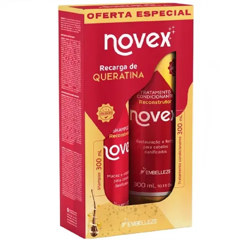 Kit Shampoo e Condicionador Novex Recarga de Queratina