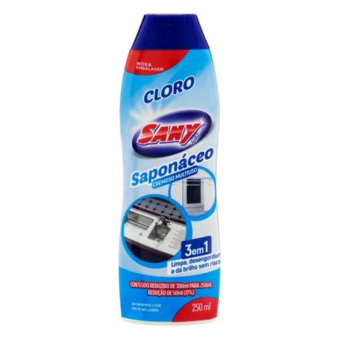 Saponáceo Cremoso Multiuso com Cloro Sany Mix Squeeze 250ml