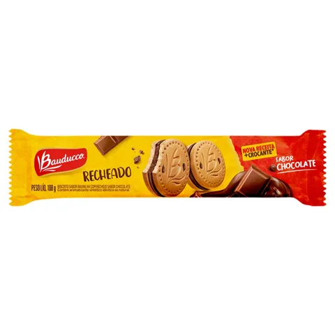 Biscoito Baunilha Recheio Chocolate Bauducco Pacote 108g