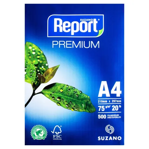 Papel Sulfite Branco Suzano Report Premium A4 500 Folhas
