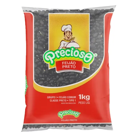 Feijão Preto Tipo 1 Precioso Pacote 1kg
