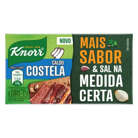 Caldo Tablete Costela Knorr Mais Sabor Caixa 57g 6 Unidades