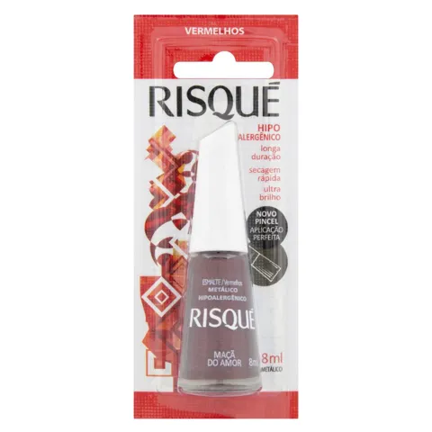 Esmalte Metálico Maçã do Amor Risqué Vermelhos 8ml