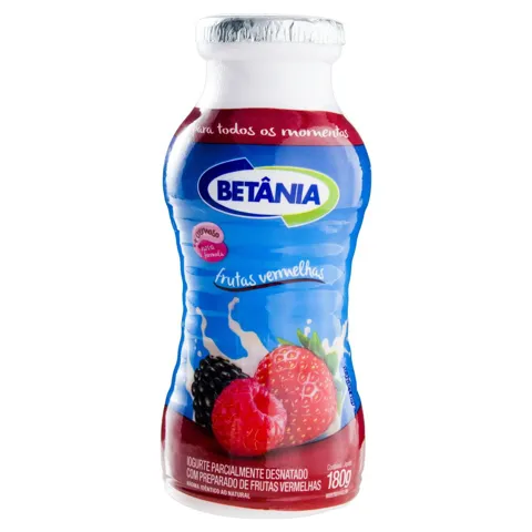 Iogurte Parcialmente Desnatado Frutas Vermelhas Betânia Frasco 180g
