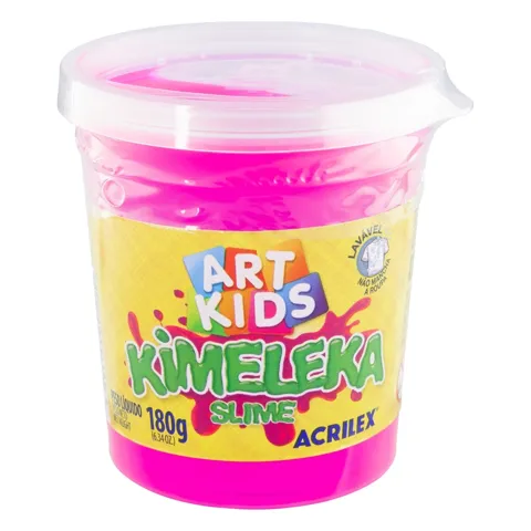 Slime Kimeleka Rosa Acrilex Art Kids Pote 180g