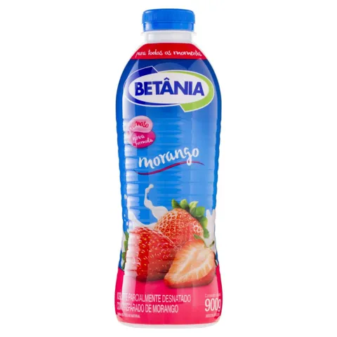 Iogurte Parcialmente Desnatado Morango Betânia Garrafa 900g