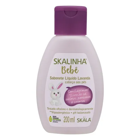 Sabonete Líquido da Cabeça aos Pés Lavanda Skalinha Bebê Frasco 200ml