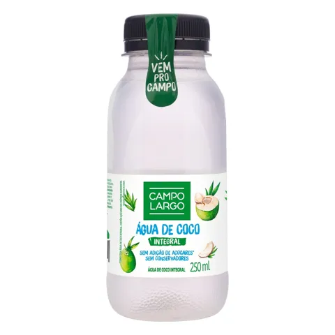 Água de Coco Integral Campo Largo Garrafa 250ml
