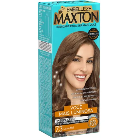 Kit Tinta Maxton 50g Bisnaga 7.3 Louro Mel