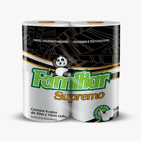 Papel Higiênico Familiar Supremo Folha Simples - 4 Rolos