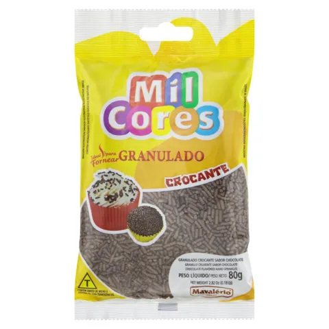 Confeito Granulado Chocolate Mil Cores Pacote 80g