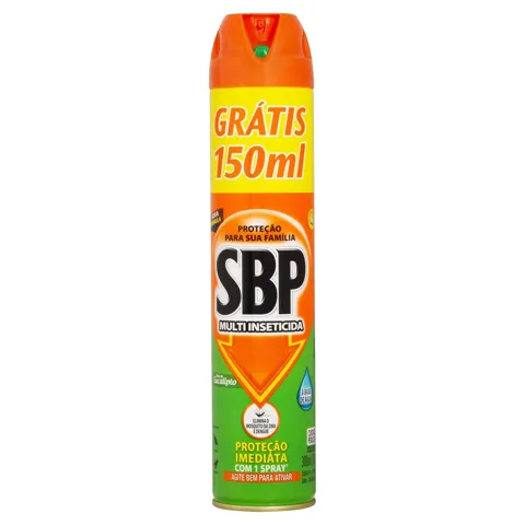 Multi-Inseticida Aerossol Óleo de Eucalipto SBP Frasco 450ml Grátis 150ml