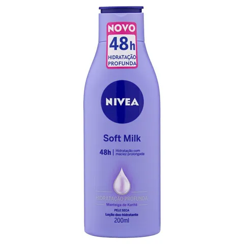 Loção Deo-Hidratante Pele Seca Nivea Soft Milk Frasco 200ml
