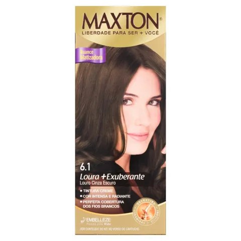 Kit Tintura Matizadora Creme 6.1 Louro Cinza Escuro Maxton