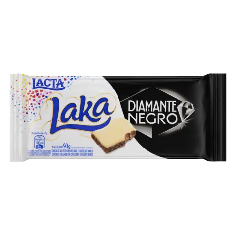 Chocolate ao Leite e Branco Laka e Diamante Negro Lacta Pacote 90g