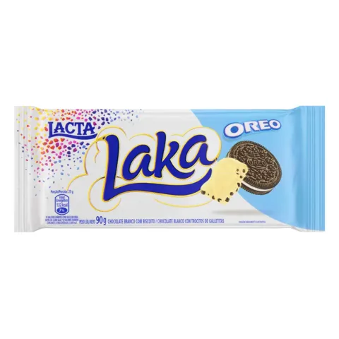 Chocolate Branco Biscoito Oreo Lacta Laka Pacote 90g