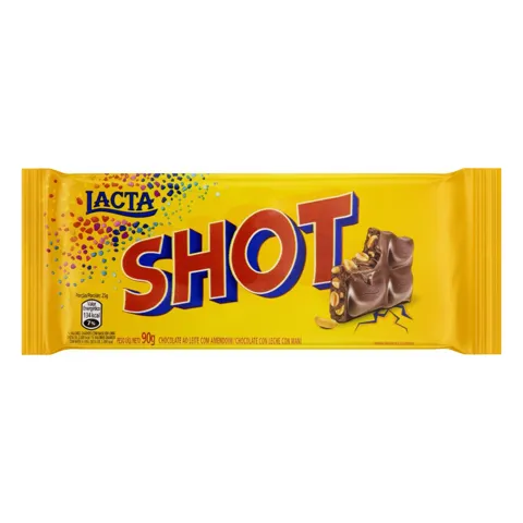 Chocolate ao Leite com Amendoim Lacta Shot Pacote 90g