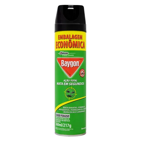 Inseticida Aerossol Ação Total Baygon Frasco 360ml Embalagem Econômica