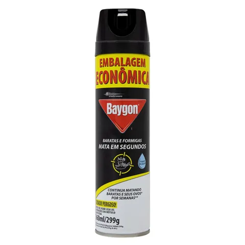 Inseticida Aerossol Mata Baratas e Formigas Baygon Frasco 360ml Embalagem Econômica
