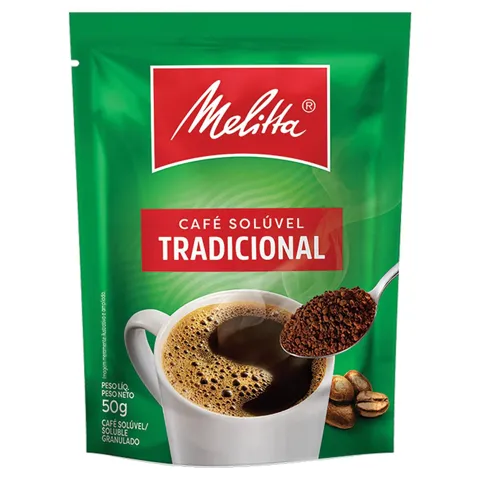 Café Solúvel Granulado Tradicional Melitta Sachê 50g
