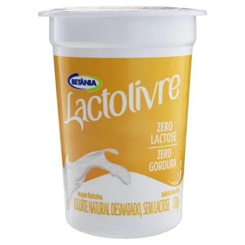 Iogurte Desnatado Natural Zero Lactose Betânia Lactolivre Pote 170g