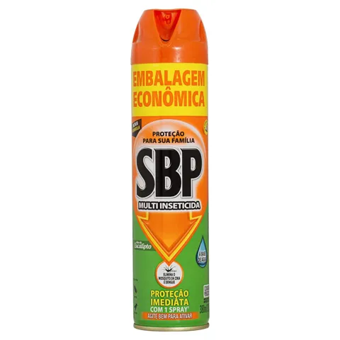 Multi-Inseticida Aerossol Óleo de Eucalipto SBP Frasco 380ml Embalagem Econômica