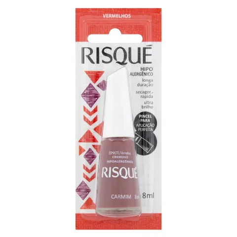 Esmalte Cremoso Carmim Risqué Vermelhos 8ml