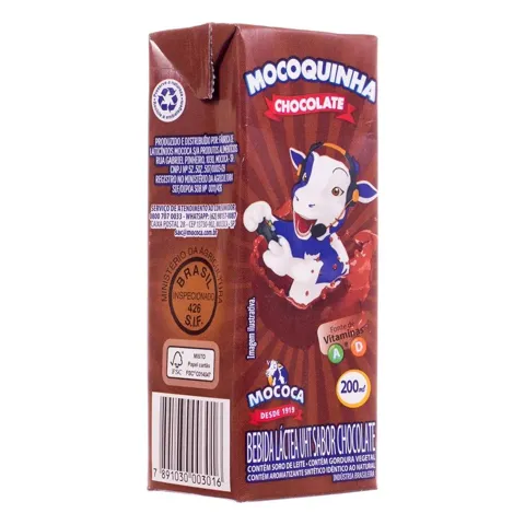 Bebida Láctea MOCOQUINHA Sabor Chocolate 200ml