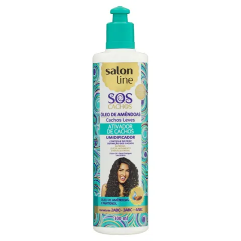 Ativador de Cachos Óleo de Amêndoas Cachos Leves Salon Line S.O.S Cachos Frasco 300ml