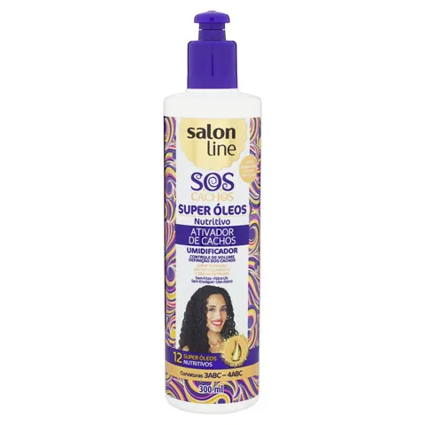 Ativador de Cachos Nutritivo Salon Line S.O.S Cachos Super Óleos Frasco 300ml