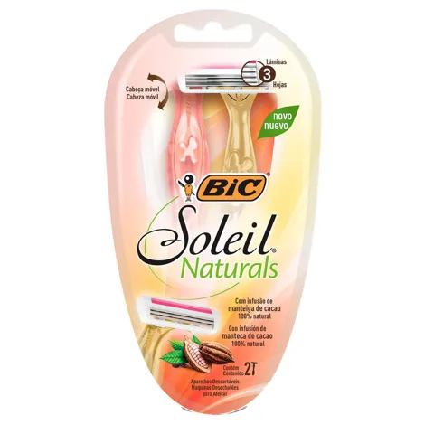 Aparelho Barbear Bic Soleil Feminino Natural  C/2