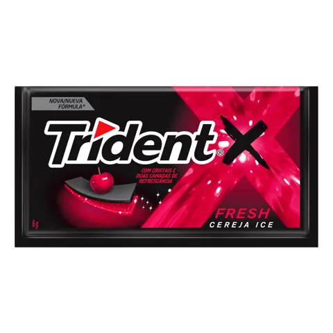 Goma de Mascar Cereja Fresh Ice Zero Açúcar Trident Envelope 8g 5 Unidades