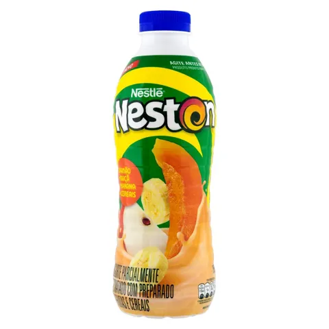 Iogurte Parcialmente Desnatado Mamão, Maçã, Banana e Cereais Nestlé Neston Garrafa 850g