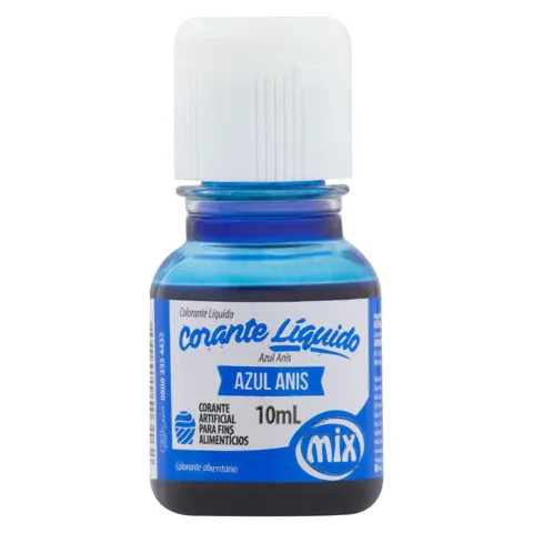 Corante Alimentício Líquido Azul Anis Mix Frasco 10ml
