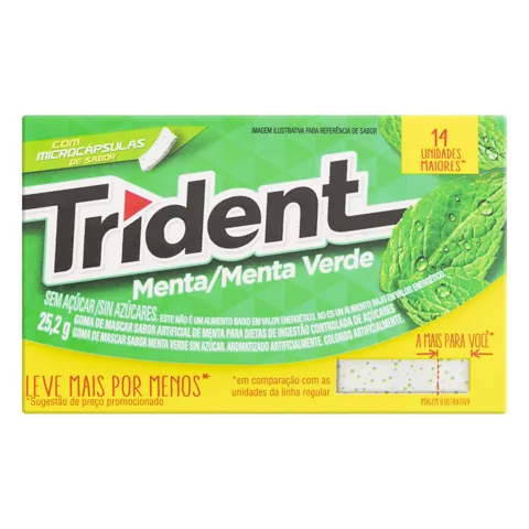 Goma de Mascar Menta Zero Açúcar Trident Caixa 25,2g 14 Unidades Leve Mais Pague Menos