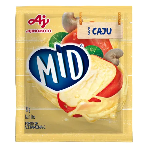 Refresco em Pó Caju Mid Pacote 20g