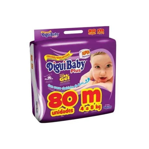 Fralda Diguibaby Mega Plus M 80Und