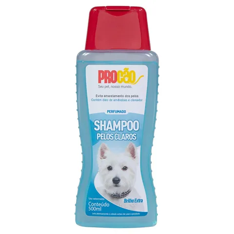 Shampoo para Cães e Gatos Perfumado Pelos Claros Procão Frasco 500ml