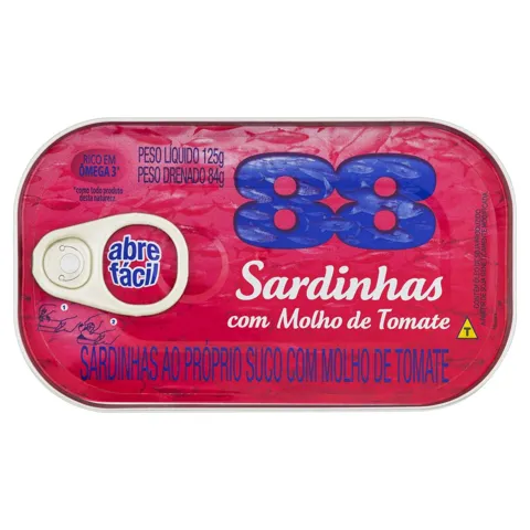 Sardinha com Molho de Tomate 88 Lata 84g