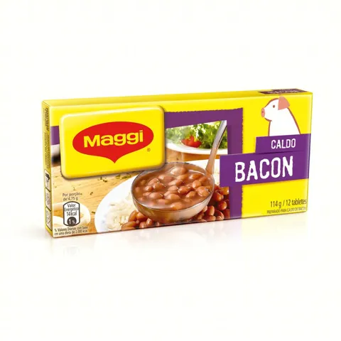 Caldo em Tablete Bacon Maggi Caixa 114g 12 Unidades