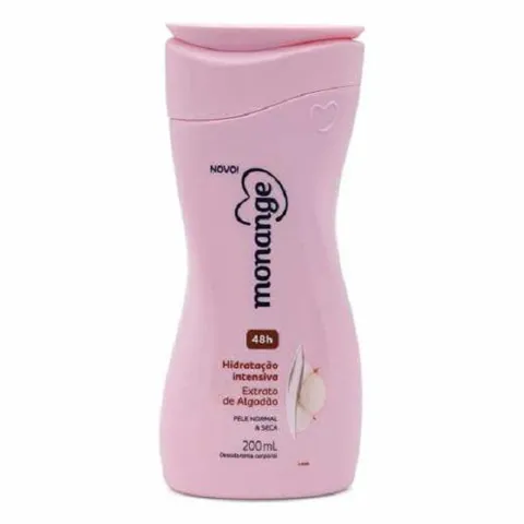 Desodorante Hidratante Corporal Monange Hidratação Intensiva Extrato de Algodão 200ml
