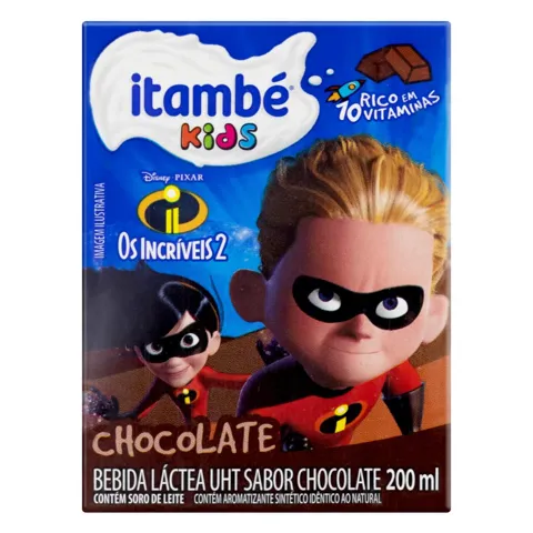 Bebida Láctea UHT Chocolate Os Incríveis 2 Itambé Kids Caixa 200ml