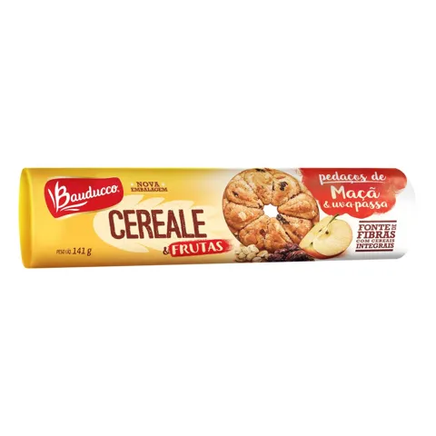 Biscoito Integral Maçã & Uva-Passa Bauducco Cereale & Frutas Pacote 141g
