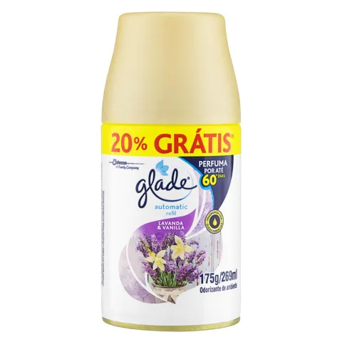 Odorizador de Ambiente Lavanda & Vanilla Glade Automatic Frasco 269ml Refil Grátis 20%