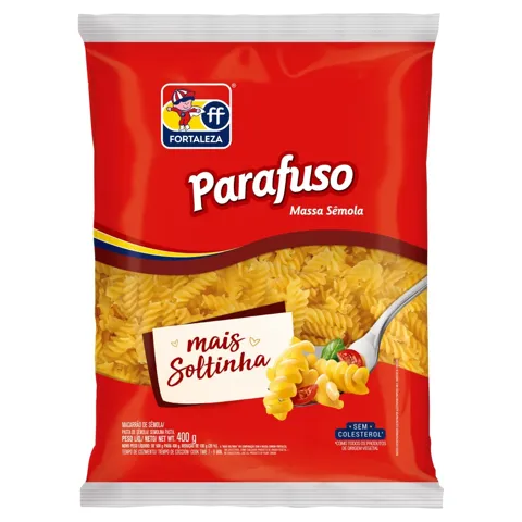 Macarrão de Sêmola Parafuso Fortaleza Pacote 400g