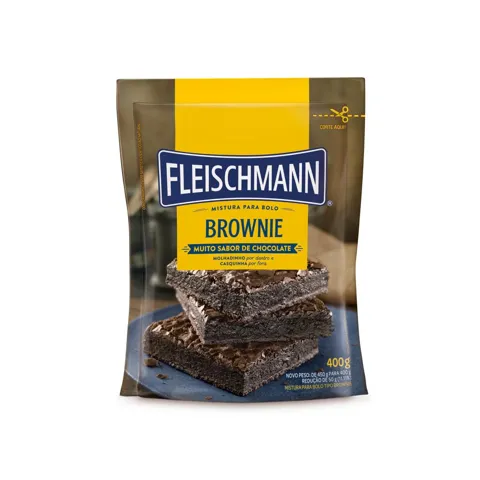 Mistura para Bolo Brownie Chocolate Fleischmann Sachê 400g