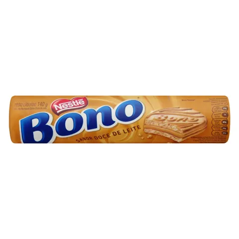 Biscoito Recheio Doce de Leite Nestlé Bono Pacote 140g