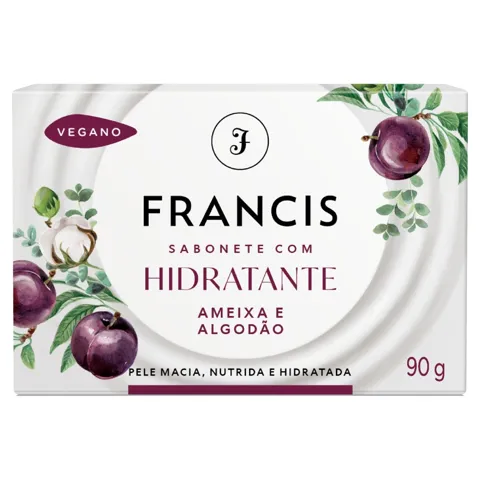 Sabonete Barra Hidratante Ameixa e Algodão Francis Caixa 90g