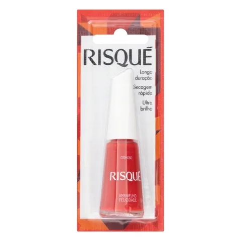Esmalte Cremoso Vermelho Felicidade Risqué Blister 8ml