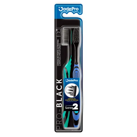 Escova Dental Jadepro Pro Black 2 Unidades